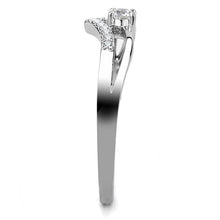 Load image into Gallery viewer, DA030 - High polished (no plating) Stainless Steel Ring with AAA Grade CZ  in Clear