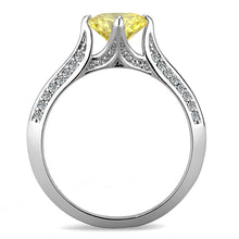 Load image into Gallery viewer, DA037 - High polished (no plating) Stainless Steel Ring with AAA Grade CZ  in Topaz