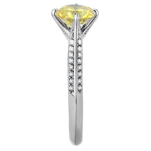 Load image into Gallery viewer, DA037 - High polished (no plating) Stainless Steel Ring with AAA Grade CZ  in Topaz