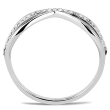 Load image into Gallery viewer, DA046 - High polished (no plating) Stainless Steel Ring with AAA Grade CZ  in Clear