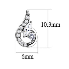 Load image into Gallery viewer, DA074 - High polished (no plating) Stainless Steel Earrings with AAA Grade CZ  in Clear