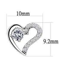 Load image into Gallery viewer, DA083 - High polished (no plating) Stainless Steel Earrings with AAA Grade CZ  in Clear