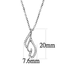 Load image into Gallery viewer, DA089 - High polished (no plating) Stainless Steel Chain Pendant with AAA Grade CZ  in Clear