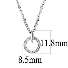 Load image into Gallery viewer, DA091 - High polished (no plating) Stainless Steel Chain Pendant with AAA Grade CZ  in Clear