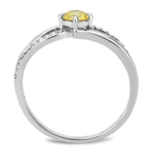Load image into Gallery viewer, DA118 - High polished (no plating) Stainless Steel Ring with AAA Grade CZ  in Topaz