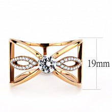 Load image into Gallery viewer, DA169 - IP Rose Gold(Ion Plating) Stainless Steel Ring with AAA Grade CZ  in Clear