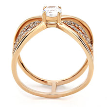 Load image into Gallery viewer, DA169 - IP Rose Gold(Ion Plating) Stainless Steel Ring with AAA Grade CZ  in Clear