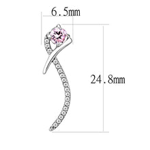 Load image into Gallery viewer, DA188 - High polished (no plating) Stainless Steel Earrings with AAA Grade CZ  in Rose