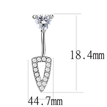 Load image into Gallery viewer, DA226 - High polished (no plating) Stainless Steel Earrings with AAA Grade CZ  in Clear