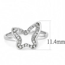 Load image into Gallery viewer, DA241 - High polished (no plating) Stainless Steel Ring with AAA Grade CZ  in Clear