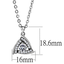 Load image into Gallery viewer, DA301 - High polished (no plating) Stainless Steel Chain Pendant with AAA Grade CZ  in Clear