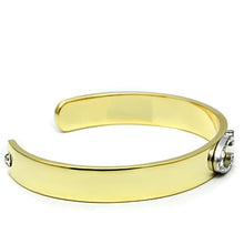 Load image into Gallery viewer, LO2572 - Gold+Rhodium White Metal Bangle with Top Grade Crystal  in Clear
