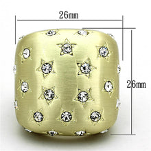 Load image into Gallery viewer, LO3037 - Gold & Brush Brass Ring with Top Grade Crystal  in Clear