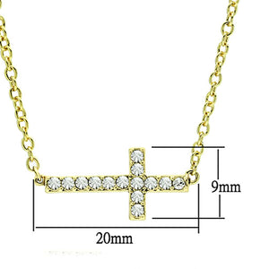 LO3477 - Flash Gold Brass Chain Pendant with Top Grade Crystal  in Clear
