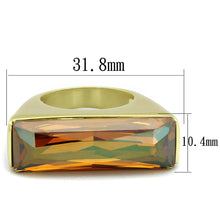 Load image into Gallery viewer, LO3516 - Gold & Brush Brass Ring with Top Grade Crystal  in Champagne