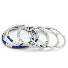 Load image into Gallery viewer, LO3570 - High polished (no plating) Stainless Steel Bangle with AAA Grade CZ  in Clear