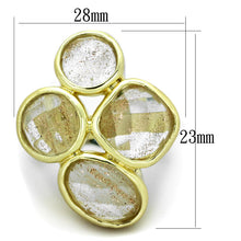 Load image into Gallery viewer, LO3599 - Gold & Brush Brass Ring with Synthetic Synthetic Rutile in Topaz