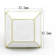 Load image into Gallery viewer, LO3604 - Gold & Brush Brass Ring with Epoxy  in White