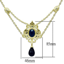 Load image into Gallery viewer, LO3681 - Gold & Brush Brass Chain Pendant with Synthetic Synthetic Glass in Montana