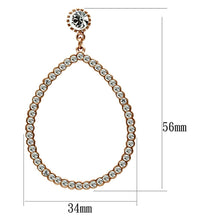 Load image into Gallery viewer, LO3855 - Rose Gold Brass Earrings with Top Grade Crystal  in Clear