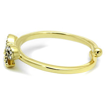 Load image into Gallery viewer, LO4042 - Flash Gold Brass Ring with Top Grade Crystal  in Clear