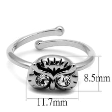 Load image into Gallery viewer, LO4049 - Rhodium Brass Ring with Top Grade Crystal  in Clear