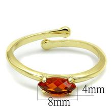 Load image into Gallery viewer, LO4065 - Flash Gold Brass Ring with AAA Grade CZ  in Orange