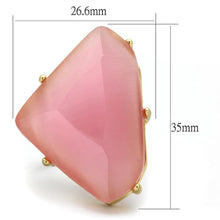 Load image into Gallery viewer, LO4104 - Gold & Brush Brass Ring with Synthetic Cat Eye in Rose