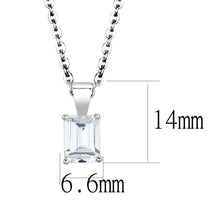 Load image into Gallery viewer, LO4172-16+2 - Rhodium Brass Chain Pendant with AAA Grade CZ  in Clear