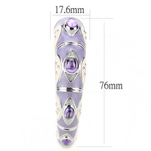 Load image into Gallery viewer, LO4268 - Rhodium Brass Bangle with Synthetic  in Rose