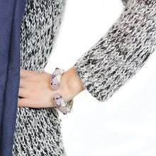 Load image into Gallery viewer, LO4268 - Rhodium Brass Bangle with Synthetic  in Rose