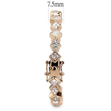 Load image into Gallery viewer, LO4342 Rose Gold Brass Bangle with AAA Grade CZ in Clear
