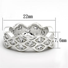 Load image into Gallery viewer, LOS727 - Rhodium 925 Sterling Silver Ring with AAA Grade CZ  in Clear