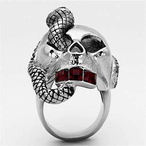 TK1038 - High polished (no plating) Stainless Steel Ring with Top Grade Crystal  in Multi Color