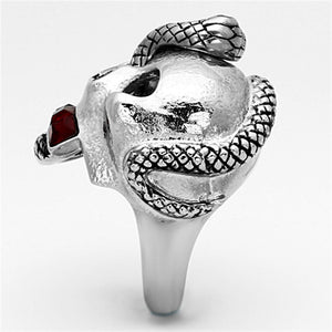 TK1038 - High polished (no plating) Stainless Steel Ring with Top Grade Crystal  in Multi Color