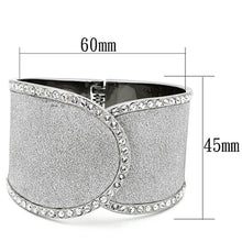 Load image into Gallery viewer, TK1152 - High polished (no plating) Stainless Steel Bangle with Top Grade Crystal  in Clear