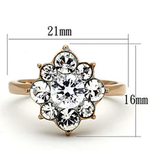 Load image into Gallery viewer, TK1168 - Two-Tone IP Rose Gold Stainless Steel Ring with AAA Grade CZ  in Clear