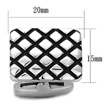 Load image into Gallery viewer, TK1266 - High polished (no plating) Stainless Steel Cufflink with Epoxy  in Jet