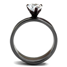 Load image into Gallery viewer, TK1274DC - IP Light Black (IP Gun) & IP Dark Brown (IP coffee) Stainless Steel Ring with AAA Grade CZ  in Clear