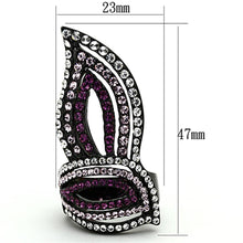 Load image into Gallery viewer, TK1293 - IP Black(Ion Plating) Stainless Steel Ring with Top Grade Crystal  in Multi Color