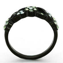 Load image into Gallery viewer, TK1360 - IP Black(Ion Plating) Stainless Steel Ring with Top Grade Crystal  in Multi Color