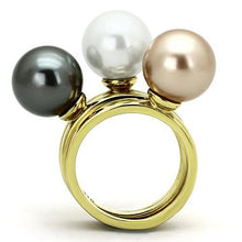 Load image into Gallery viewer, TK1370 - IP Gold(Ion Plating) Stainless Steel Ring with Synthetic Pearl in Multi Color