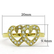 Load image into Gallery viewer, TK1398 - IP Gold(Ion Plating) Stainless Steel Ring with Top Grade Crystal  in Clear