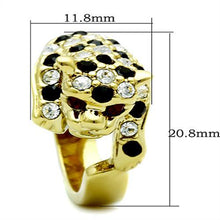 Load image into Gallery viewer, TK1401 - IP Gold(Ion Plating) Stainless Steel Ring with Top Grade Crystal  in Multi Color