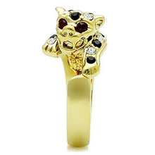 Load image into Gallery viewer, TK1401 - IP Gold(Ion Plating) Stainless Steel Ring with Top Grade Crystal  in Multi Color