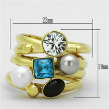 Load image into Gallery viewer, TK1440 - IP Gold(Ion Plating) Stainless Steel Ring with Synthetic Pearl in Multi Color
