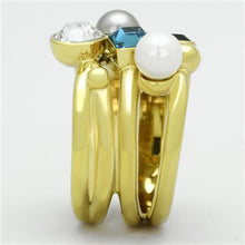 Load image into Gallery viewer, TK1440 - IP Gold(Ion Plating) Stainless Steel Ring with Synthetic Pearl in Multi Color