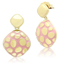 Load image into Gallery viewer, TK1502 - IP Gold(Ion Plating) Stainless Steel Earrings with Epoxy  in Light Rose