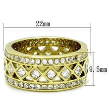 Load image into Gallery viewer, TK1558 - IP Gold(Ion Plating) Stainless Steel Ring with AAA Grade CZ  in Clear