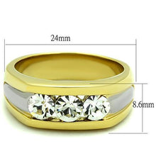 Load image into Gallery viewer, TK1615 - Two-Tone IP Gold (Ion Plating) Stainless Steel Ring with Top Grade Crystal  in Clear